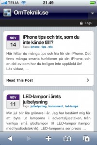 omteknik.se iphone screenshot
