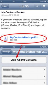 my contacts backup screenshot