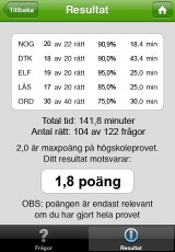 högskoleprovet iphone