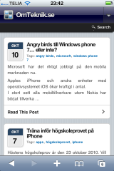 omteknik.se startsida wptouch