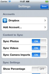 camerasync iphone skärmdump