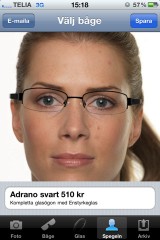 testa glasögon i iphone favoptic