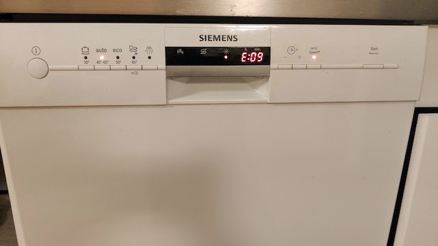 Siemens diskmaskin felkod E09